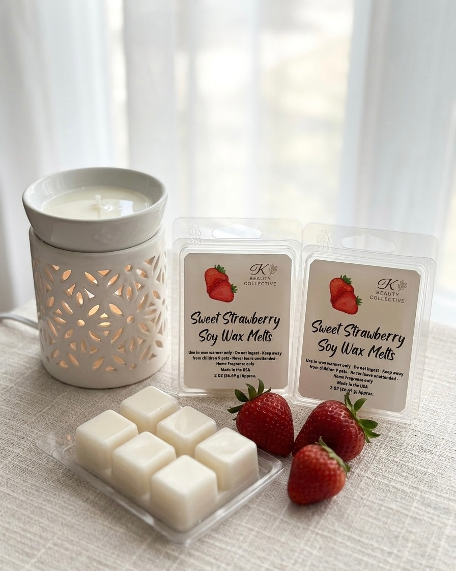 🍓 Strawberry Wax Melt Cubes Set of 3 | Natural Soy Wax