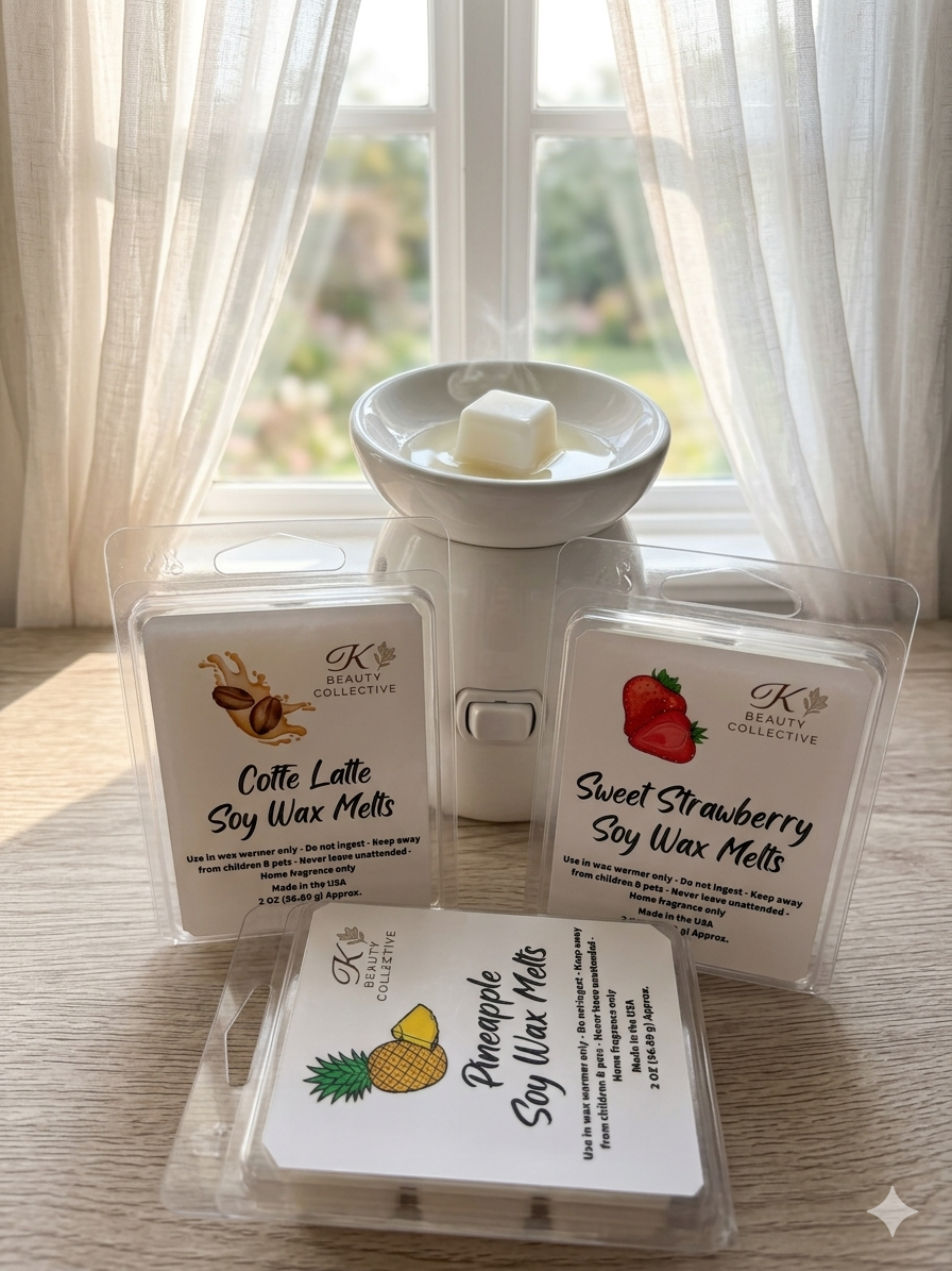 🍍🍓☕ Assorted Wax Melt Cubes Set of 3 | Pineapple, Strawberry & Coffee – Natural Soy Wax