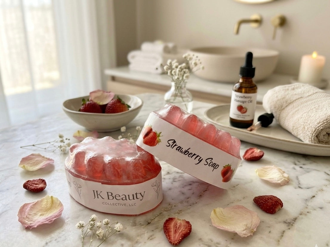 🍓 Strawberry Silk Massage Soap Duo