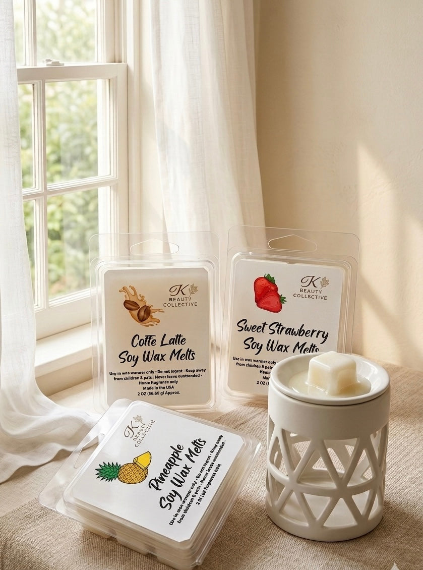 🍍🍓☕ Assorted Wax Melt Cubes Set of 3 | Pineapple, Strawberry & Coffee – Natural Soy Wax