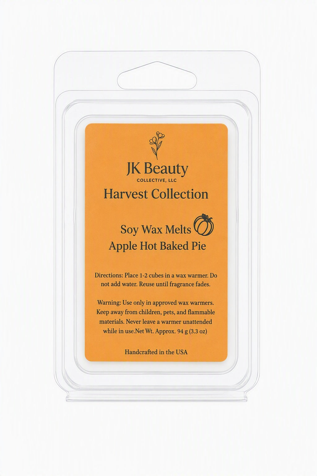 🍎 Apple Hot Baked Pie Soy Wax Melts Cubes | Harvest Collection | 3.3 oz