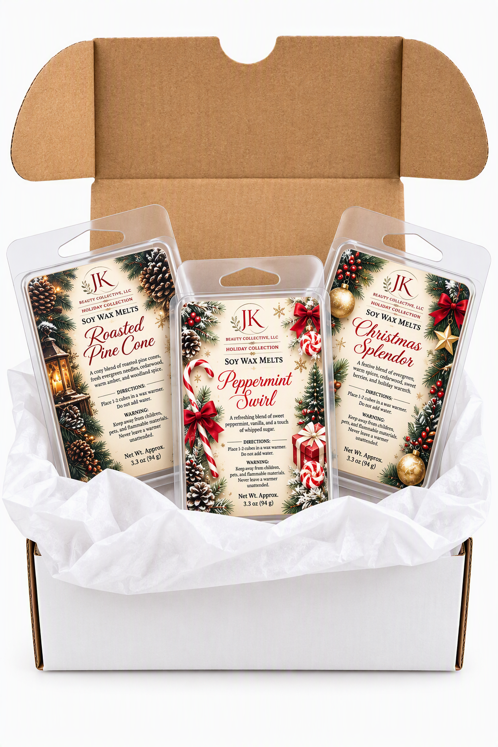 Holiday Collection Soy Wax Melts Gift Set | 3 Seasonal Fragrances