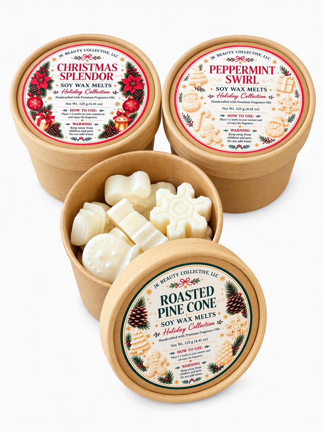 JK Beauty Collective Holiday Collection Soy Wax Melts Gift Set – 3 Pack