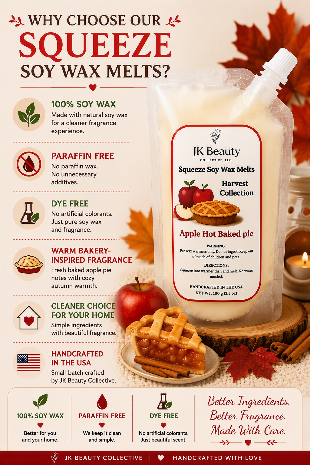 🍎 Apple Hot Baked Pie Squeeze Soy Wax Melts