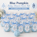 🎃 Blue Pumpkin Glycerin Soap Baby Shower Favor Kit (Set of 25)