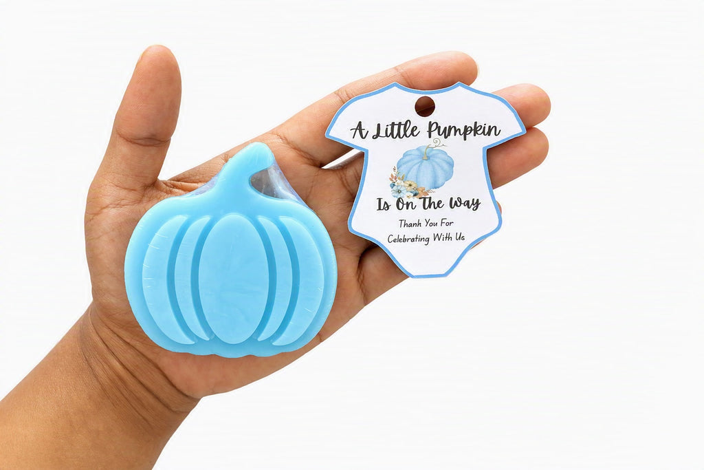 🎃 Blue Pumpkin Glycerin Soap Baby Shower Favor Kit (Set of 25)