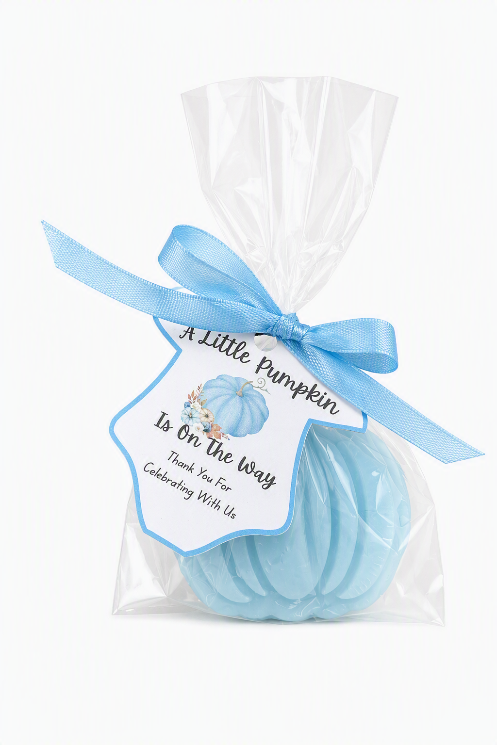 🎃 Blue Pumpkin Glycerin Soap Baby Shower Favor Kit (Set of 25)