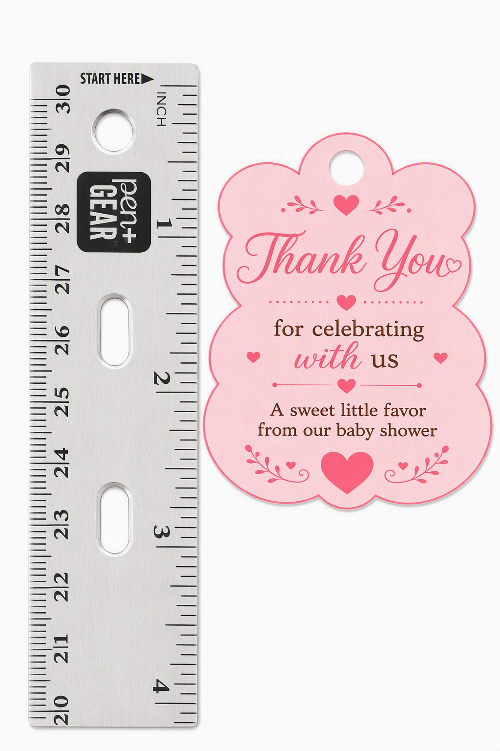 🧸🩷Teddy Bear Baby Shower Thank You Tags (Set of 50)