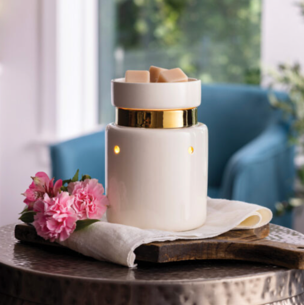 White and Gold Illumination Fragrance Warmer