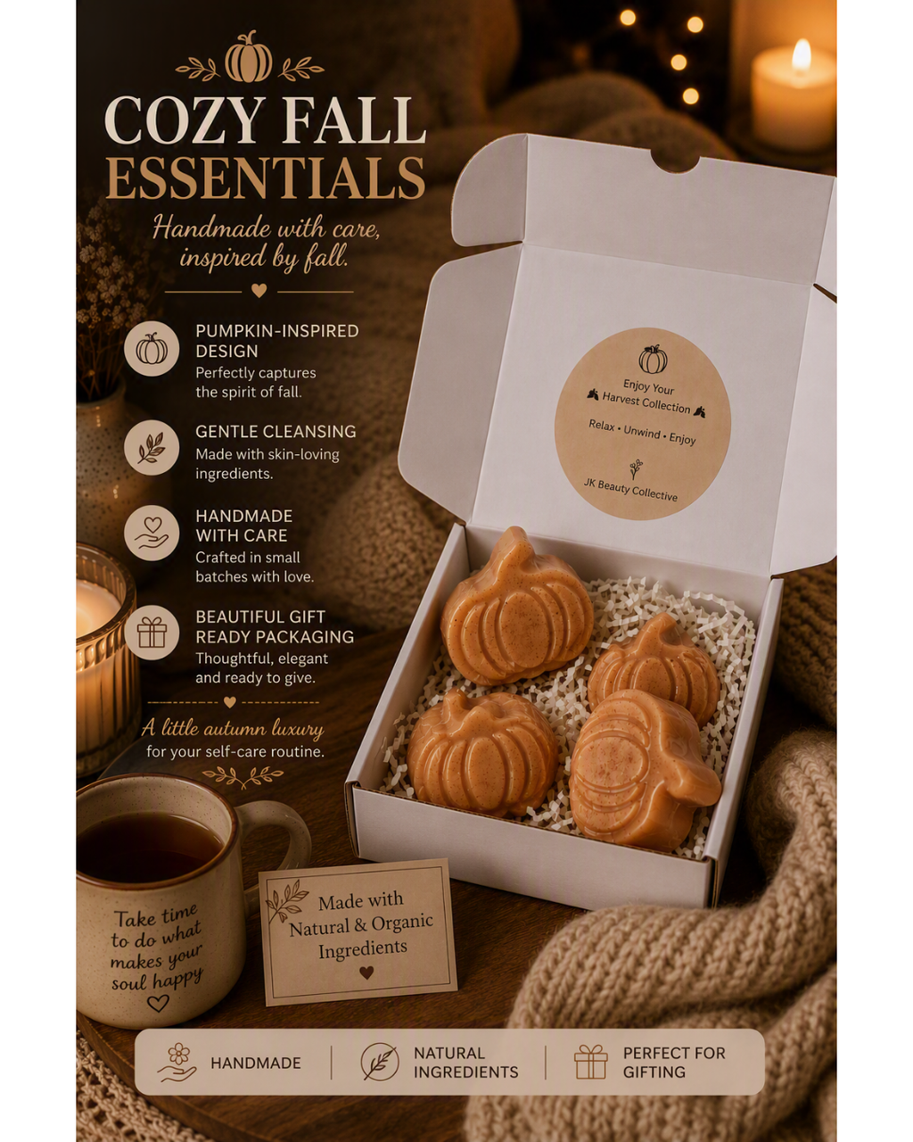 🍂 Harvest Collection Pumpkin Soap Set of 4