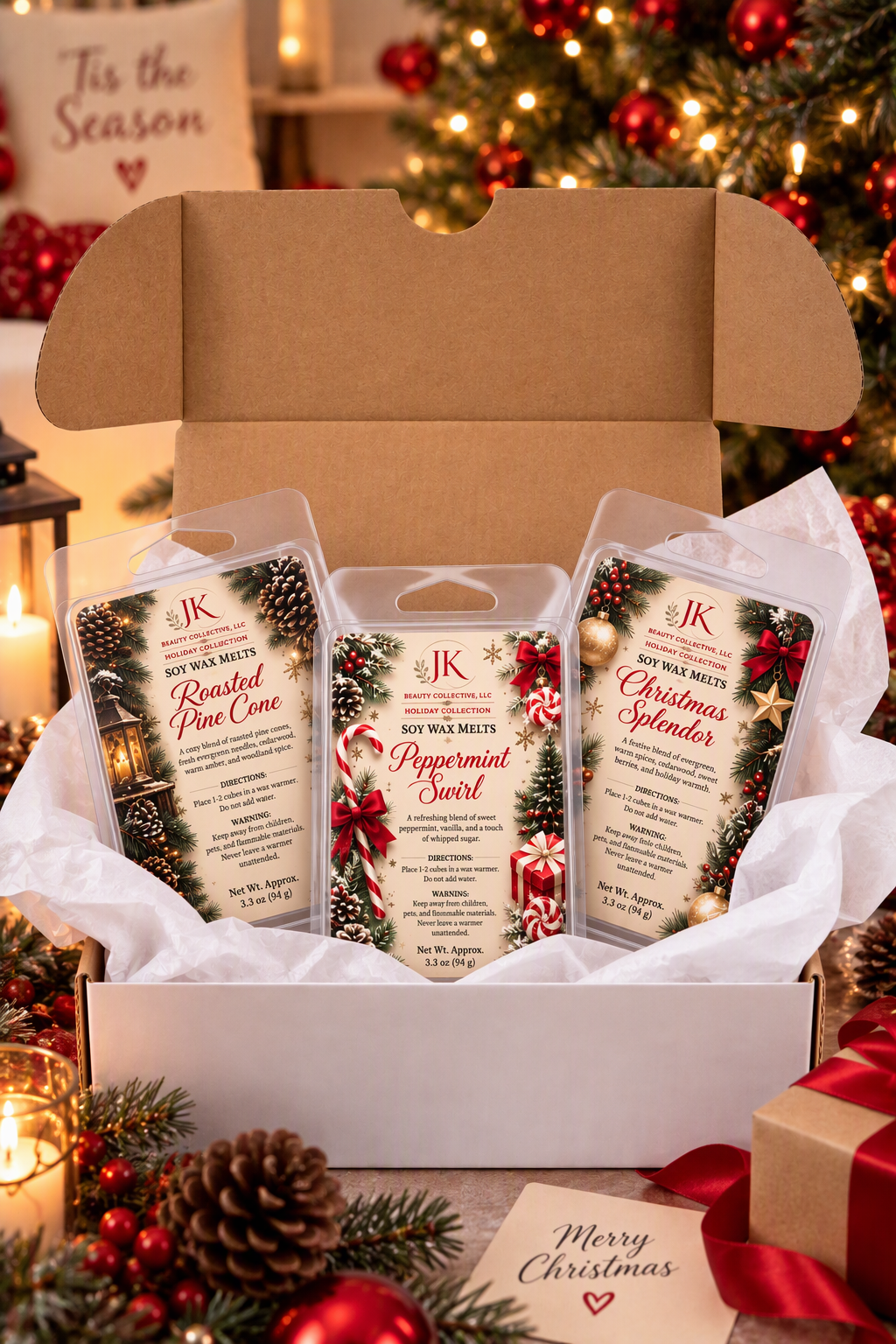 Holiday Collection Soy Wax Melts Gift Set | 3 Seasonal Fragrances